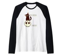 If I Fits I Sits Black Cat in Skull Kitten Lovers Manche Raglan