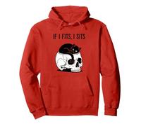 If I Fits I Sits Cat Skull Funny Gothic Dark Meme Humour 4 Sweat à Capuche