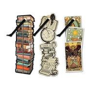 IF IF Academia Lot de 3 marque-pages 3 titres 1 pile de livres, 1 tarot, 1 carpe diem