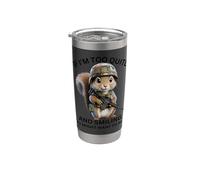 If I'm Too Quite Run! Écureuil mignon portant une tenue militaire Gobelet isotherme en acier inoxydable double paroi