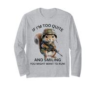 If I'm Too Quite Run! Écureuil Mignon Portant Une Tenue Militaire Manche Longue