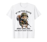 If I'm Too Quite Run! Écureuil Mignon Portant Une Tenue Militaire T-Shirt