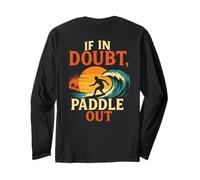 If in Doubt Paddle Out Maillot de Surf rétro Motif Coucher de Soleil Manche Longue