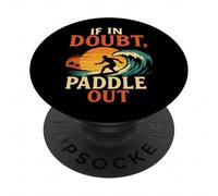 If in Doubt Paddle Out Maillot de Surf rétro Motif Coucher de Soleil PopSockets PopGrip Adhésif