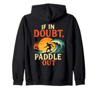 If in Doubt Paddle Out Maillot de Surf rétro Motif Coucher de Soleil Sweat à Capuche