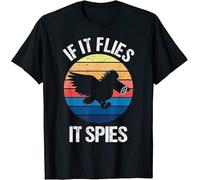 If It Flies It Spies Tshirt for Theory Birds aren't Real T-Shirt Colour Manches Courtes(X-Large)