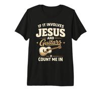 If It Involves Jesus and Guitars Guitarist Christian Music T-Shirt Haut de Gamme