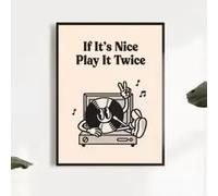 « If It's Nice Pay It Twice » (Si c'est bien, payez-le deux fois) : affiche sur toile imprimée, style vinyle, pour salon, chambre, salle jeux, décoration intérieure (80 x 120 cm/cadre intérieur).