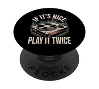 If It's Nice Play It Twice Vinyl Fan Collector Music - PopSockets PopGrip Adhésif