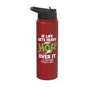 If Life Gets Heavy Just Hop Over It Frog Jumping Jubilee Fun Stainless Steel Insulated Water Bottle