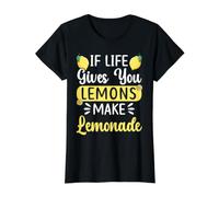 If Life Gives You Citrons Make Limonade Citron Fruit T-Shirt Graphique avec Valeur, Femme, Noir, M