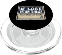 If Lost Return to Beach Coastal Crab Sign PopSockets PopGrip pour MagSafe