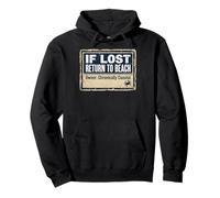 If Lost Return to Beach Coastal Crab Sign Sweat à Capuche
