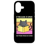If My Book is Open Your Mouth Shut Sarcastic Cat Coque pour iPhone 17