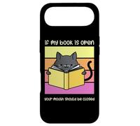 If My Book is Open Your Mouth Shut Sarcastic Cat Coque pour iPhone Air