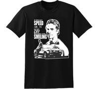 If One Day The Speed Kills Me Don't Cry Because I Was Smiling Paul Walker Black T-Shirt Unisex Graphic Mens Printed Tee Hemden(X-Large)