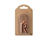 if Porte-clés en métal avec lettres de l'alphabet personnalisable - or rose - R