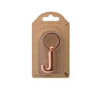 IF Porte-clés en métal avec lettres de l'alphabet personnalisables - Or rose - J