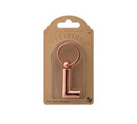 IF Porte-clés en métal avec lettres de l'alphabet personnalisables - Or rose - L