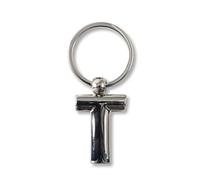 if Porte-clés en métal avec lettres de l'alphabet T personnalisables, 7 cm, argenté, Argenté., 7 cm, Classique