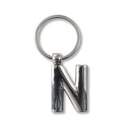 if Porte-clés lettre N en métal personnalisable, 7 cm, argenté, Argenté., 7 cm, Classique