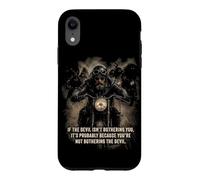 If The Devil Isn't Bothering You... Men Christian Motorcycle Coque pour iPhone XR