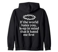 If The World Hates You - Citation du Verset de la Bible de Jésus Chrétien Sweat à Capuche