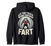 If They Talk Behind Your Back Fart Alpha Wolf Humour Adulte Sweat à Capuche