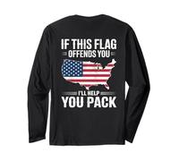 If This Flag Offends You I'll Help You Pack American Flag Manche Longue