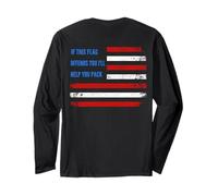 If This Flag Offends You I'll Help You Pack American Flag Manche Longue