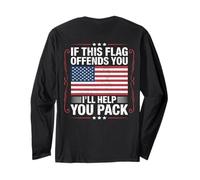 If This Flag Offends You I'll Help You Pack American Flag Manche Longue