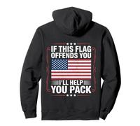If This Flag Offends You I'll Help You Pack American Flag Sweat à Capuche