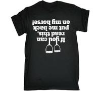 If You Can Read This Put Me Back on My Horse Mens T-Shirt Joke Funny Birthday Gift Manches Courtes(Small)