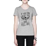 If You Can Read This She Fell of Grey Women's T-Shirt Tee
