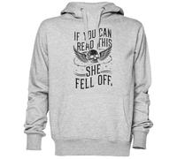If You Can Read This She Fell of Gris Sweat À Capuche Sweat-Shirt Jersey Unisexe Homme Femme Grey Unisex Hoodie