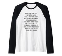 If You Can Read This You are Too Close Manche Raglan