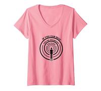 If You Can Read This You're Standing Too Close T-Shirt avec Col en V, Femme, Rose, S