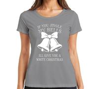 IF You Jingle My Bells ILL GIVE You T-shirt humoristique pour femme Motif cloches de Noël, gris, XXL