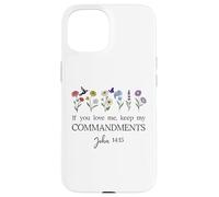 If You Love Keep My Commandments John 14:15 Bible Verse God Coque pour iPhone 15