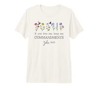 If You Love Keep My Commandments John 14:15 Bible Verse God T-Shirt Haut de Gamme