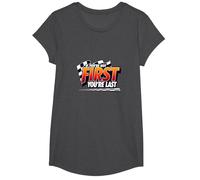 If You're Not First, You're Last - Racing Devise T-Shirt, Fille, Chiné Foncé, XS
