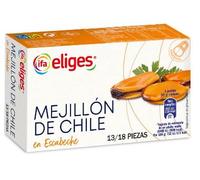 Ifa Eliges Moules du Chili Marinées en Escabèche, Calibre 13/18, Pack de 3 Boîtes de 69g, Sauce Vinaigre et Laurier