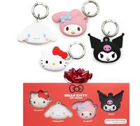iFace Sanrio Friends Special Edition Lot de 4 Coques de Protection en Silicone pour Apple AirTag [étui à Personnage Mignon] [Mousqueton Porte-clés Inclus] - Lot de 4 dans Un Coffret Cadeau