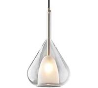 IFAIBYRNK Lustre De Style Minimaliste Français, Abat-jour En Verre À Haute Transmission Lumineuse, Variateur 3 Couleurs, Culot E14, Luminaire De Plafond, Idéal For Un Salon, Un Bar
