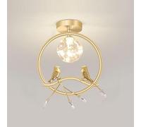 IFAIBYRNK Plafonnier D'entrée Moderne, Plafonnier LED Nordique Créatif En Forme D'oiseau Doré/noir, Anneau En Métal Avec Globe Lumineux Et Touches De Cristal, For Chambre, Salon Ou Couloir.(Gold)