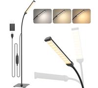iFalarila Lampadaire LED 10W 3 Couleurs 10 Luminosités Col de Cygne pour Salon Chambre Bureau
