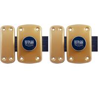 IFAM B6/50 (025360) - Verrou de sécurité pour porte, système d'ouverture bouton/clé, levier de 110 mm et 2 tours, 5 clés de points (Lot de 2)