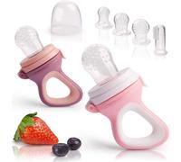 iFancy 2 Tétines pour bébés et jeunes enfants + 6 tétines de rechange en 3 tailles | En silicone hygiénique - Sans danger & sans | Rose et violet