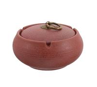 IFANLANDOR Cendrier Rétro Coupe-Vent en Céramique avec Couvercle Rose | Bureau et Table, Base Stable, Facile à Nettoyer, Résiste aux Taches, Expérience Sûre