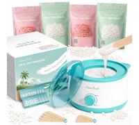 iFanzeTech Chauffe Cire Epilation Appareil Chauffe-cire: Kit Cire Épilation avec 400g Epilation Perles pour Dépilatoire, Chauffe 10 mins, Pour Tous Types de Poils, Pour les Débutants, Bleu
